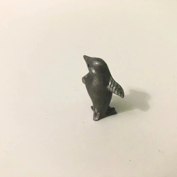 Vintage Mini  Pewter Penguin Figurine 1 Inch Tall Figure - Picture 7 of 11